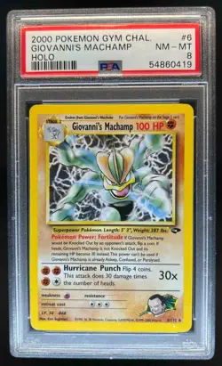 2000 Pokemon Gym Challenge Giovanni's Machamp Holo #6/132 PSA 8 - Image 1