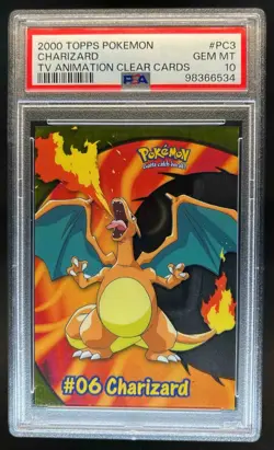 2000 Topps Pokemon TV Animation Edition Series 2 Charizard Clear #PC3 PSA 10 - Image 1