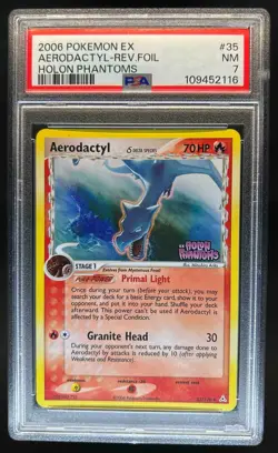2006 Pokemon Holon Phantoms Aerodactyl Delta Species Reverse Holo #35/110 PSA 7 - Image 1