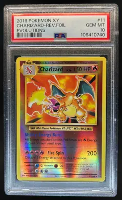 2016 Pokemon XY Evolutions Charizard Reverse Holo #11/108 PSA 10 - Image 1