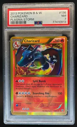 2013 Pokemon Black & White Plasma Storm Charizard #136/135 PSA 7 - Image 1