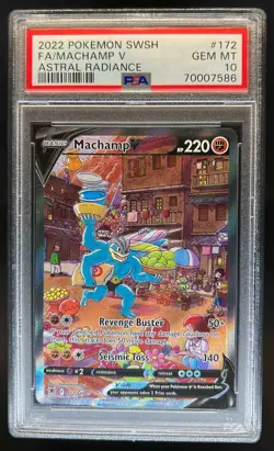 2022 Pokemon SWSH Astral Radiance Machamp V #172/189 PSA 10 - Image 1