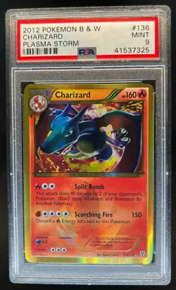 2013 Pokemon Black & White Plasma Storm Charizard #136/135 PSA 9 - Image 1