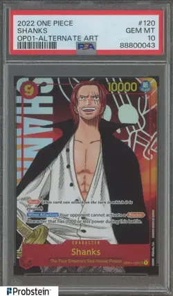 2022 One Piece OP01-Alternate Art #120 Shanks PSA 10 GEM MINT - Image 1