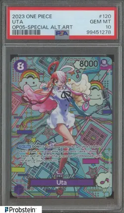 2023 One Piece OP05-Special Alt Art #120 Uta PSA 10 GEM MINT - Image 1