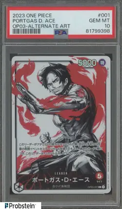 2023 One Piece JPN OP03-Alternate Art #001 Portgas D. Ace PSA 10 GEM MINT - Image 1