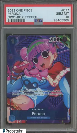 2022 One Piece OP01 Box Topper #077 Perona PSA 10 GEM MINT - Image 1
