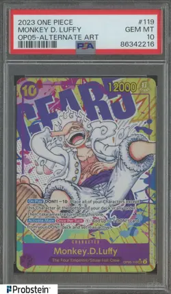 2023 One Piece OP05-Alternate Art #119 Monkey D. Luffy PSA 10 GEM MINT - Image 1
