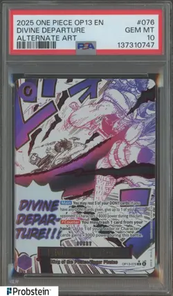 2025 One Piece OP13 EN #076 Divine Departure Alternate Art PSA 10 GEM MINT - Image 1