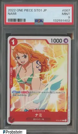 2022 One Piece ST01 Japanese #007 Nami PSA 9 MINT - Image 1