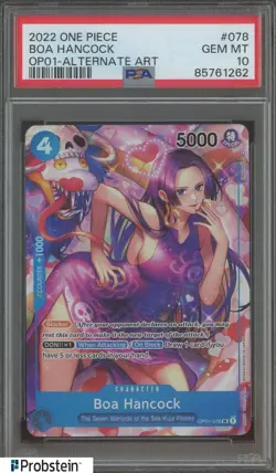 2022 One Piece OP01 Alternate Art #078 Boa Hancock PSA 10 GEM MINT - Image 1