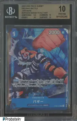 2022 One Piece Summit Decisive Battle Japanese OP02058 Buggy R Alt Art BGS 10 - Image 1