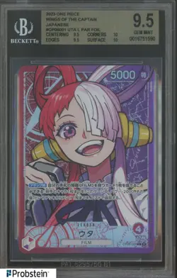 2023 One Piece Wings of Captain Japanese OP06001 Uta L Foil BGS 9.5 GEM MINT - Image 1