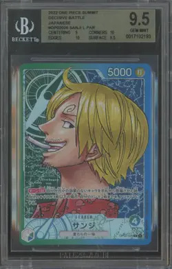 2022 One Piece Summit Decisive Battle Japanese OP02026 Sanji Alt Art BGS 9.5 - Image 1
