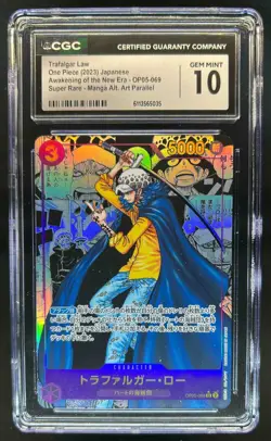 2023 One Piece Japanese Trafalgar Law Manga Alt Art #OP05-069 CGC 10 - Image 1