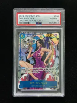 2024 One Piece JPN OP07 Manga Alt Art Boa Hancock #OP07-051 PSA 10 GEM MT HL - Image 1