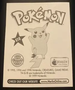 POKEMON HOLO FOIL STICKER, MERLIN NINTENDO, NUMBER S10, SERIES 1, PSYDUCK - Image 2