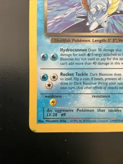 Pokemon Dark Blastoise Vintage Card Team Rocket #20/82 WotC 2000 - Image 5