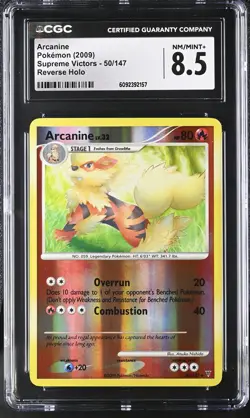 CGC 8.5 Arcanine 2009 Supreme Victors 50/147 Reverse Holo Pokemon Card - Image 1