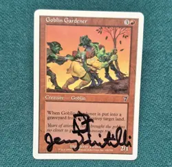 UNPLAYED SIGNED Goblin Gardener Seventh 7TH MTG MAGIC NM Jerry Tiritilli EDH - Image 1