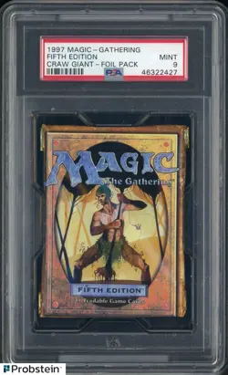 1997 Magic The Gathering Fifth Edition - Foil Pack (Craw Giant) PSA 9 MINT - Image 1
