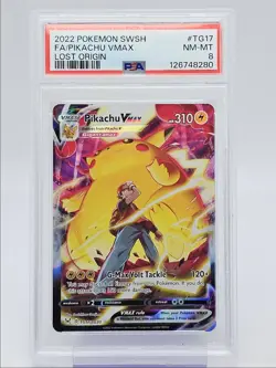 PIKACHU VMAX 2022 POKEMON LOST ORIGIN TRAINER GALLERY A TG17/TG30 PSA 8 Q0004 - Image 1