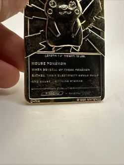 #25 PIKACHU Gold Plated Pokemon Limited Edition Trading Card Burger King 1999 - Image 5
