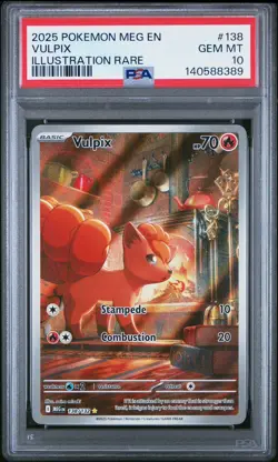 PSA 10 Vulpix Illustration Rare 138/132 Pokemon Mega Evolution 2025 - Image 1