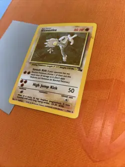 Pokemon TCG Hitmonlee Fossil Holo Card 7/62 Unlimited Rare LP-MP Condition - Image 3
