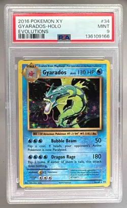136109166 Gyarados 2016 Pokemon XY Evolutions #34 Holo PSA 9 - Image 1