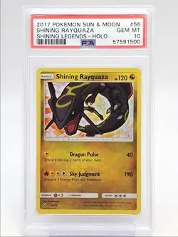 SHINING RAYQUAZA 2017 POKEMON S & M SHINING RARE HOLO 56/73 PSA 10 Q1860 - Image 1