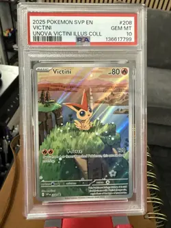 PSA 10 2025 POKEMON SVP EN-SV BLACK STAR PROMO #208 VICTINI - Image 1