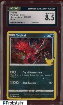 2021 Pokemon Celebrations Holo #019/025 Yveltal CGC 8.5 NM-MT+ - Image 1