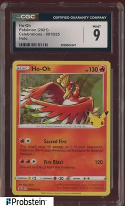 2021 Pokemon Celebrations Holo #001/025 Ho-oh CGC 9 MINT - Image 1