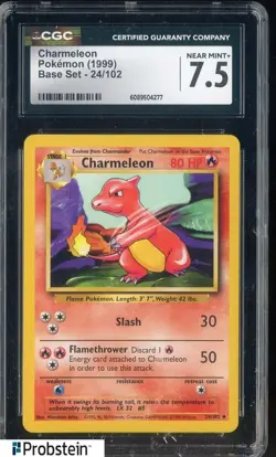 1999 Pokemon Base Set #24/102 Charmeleon CGC 7.5 NM+ - Image 1