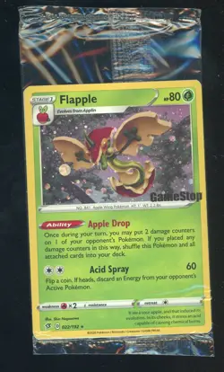 2020 Pokemon GameStop Exclusive Promo #022/192 Flapple Holo Sealed - Image 1