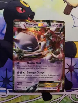 Pokemon TCG Mewtwo EX BREAKthrough 62/162 Holo Ultra Rare 170HP Shatter Shot - Image 1