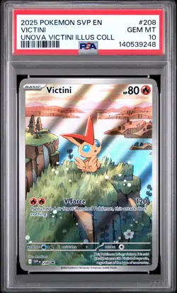 2025 POKEMON SVP EN-SV BLACK STAR PROMO #208 VICTINI PSA 10 - Image 1