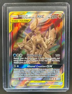 2019 Pokemon Sun & Moon Cosmic Eclipse Arceus Dialga Palkia Tag Team #221/236 - Image 1