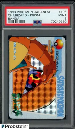 1998 Pokemon Japanese Bandai #106 Charizard Prism PSA 9 MINT - Image 1