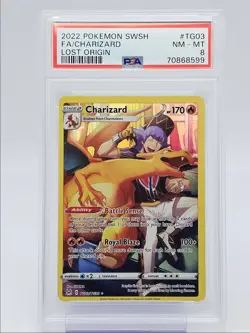 CHARIZARD 2022 POKEMON LOST ORIGIN TRAINER GALLERY RARE TG03/TG30 PSA 8 Q0004 - Image 1