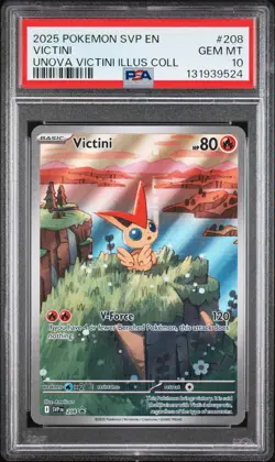 2025 POKEMON SVP EN-SV BLACK STAR PROMO #208 VICTINI PSA 10 - Image 1