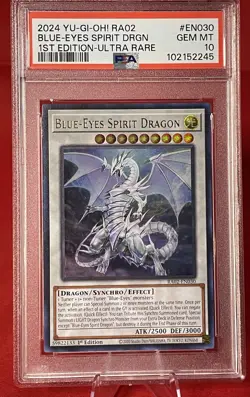 BLUE-EYES SPIRIT DRAGON YuGiOh! #RA02-EN030-PSA 10 GEM-1st ED- ULTRA RARE - Image 1