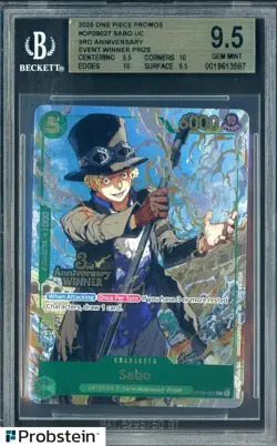 2025 One Piece Promos OP09027 Sabo UC 3rd Anniversary Winner BGS 9.5 - Image 1