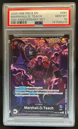 2025 One Piece 2nd Anniversary Set Marshall D Teach #OP09-081 PSA 10 - Image 1