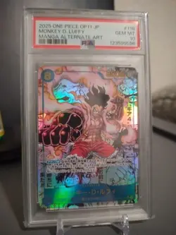 2025 One Piece OP11 Japanese Monkey D Luffy Manga Alternate Art PSA 10 Gem Mint - Image 1