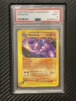 2003 PSA 9 Nidoking #24 Rare Pokemon TCG Aquapolis Eseries - Image 1