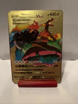 Venusaur Charizard Blastoise Gigantamax VMax Tag Team Gold Pokemon Card 143/203 - Image 1