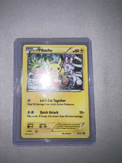 Pikachu XY95 XY Holo promo foil card in light play condition. - Image 1