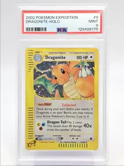 DRAGONITE 2002 POKEMON E-CARD SERVICES EXPEDITION RARE HOLO 9/165 PSA 9 Q1860 - Image 1